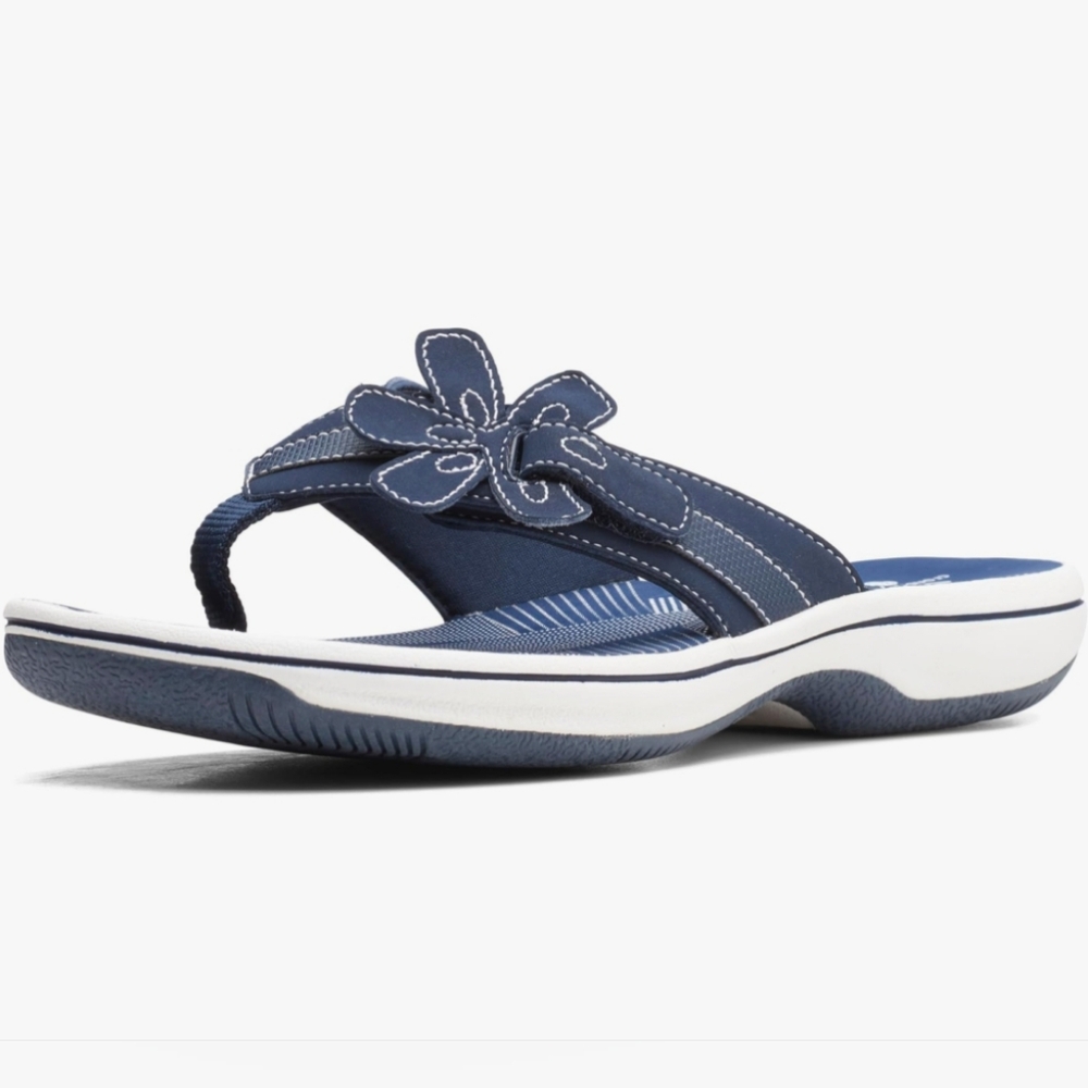 NWT Cloudsteppers By Clarks Brinkley Flora Sandal Size 7 In Navy